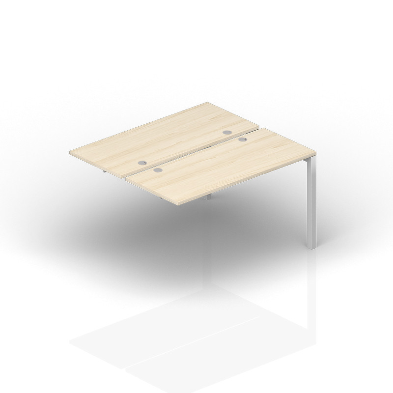 Составной стол на 2 рабочих места 140х145х72см (4 громмета) - приставной элемент
