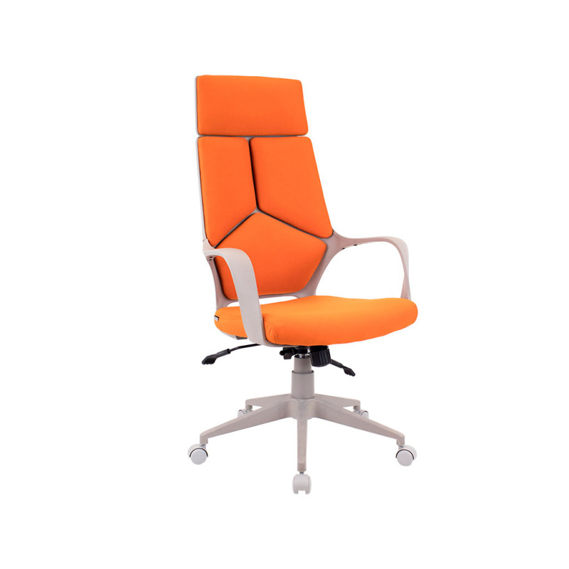 Кресло для персонала Trio Grey (ткань оранжевая)