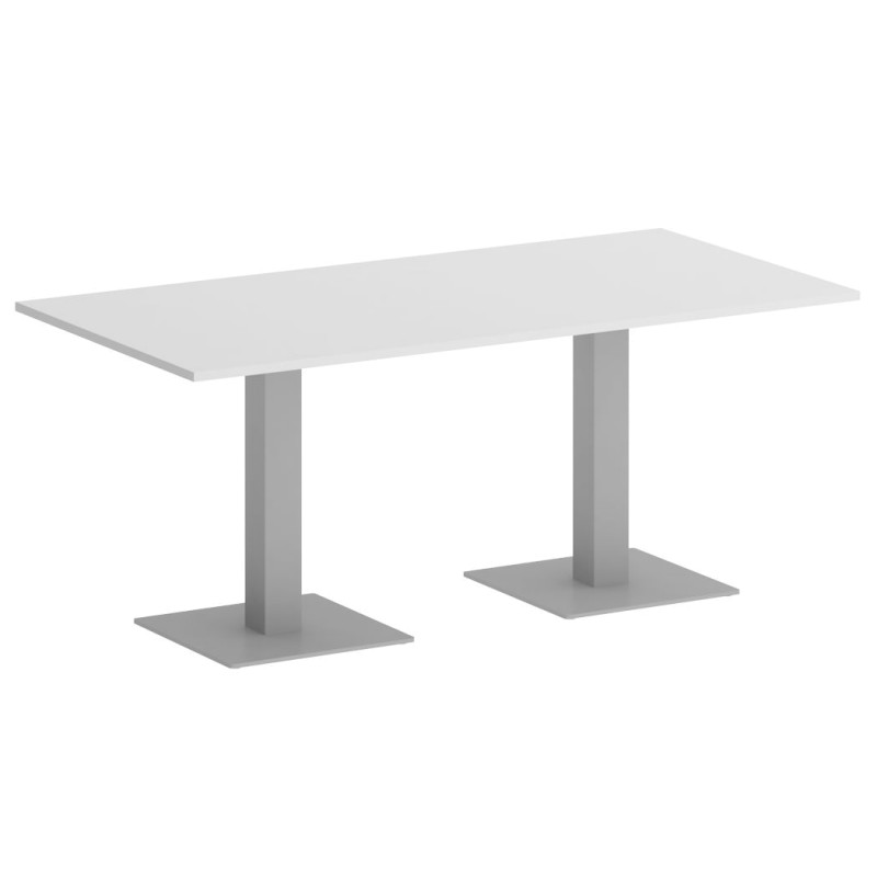 Home Office Стол прямоугольный VR.SP-5-180.2 Белый бриллиант/Серый металл 1800*900*753