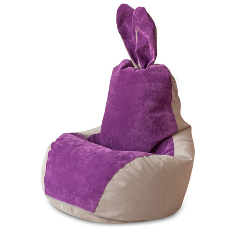 Кресло Мешок Зайчик Серо-Фиолетовый (Классический)