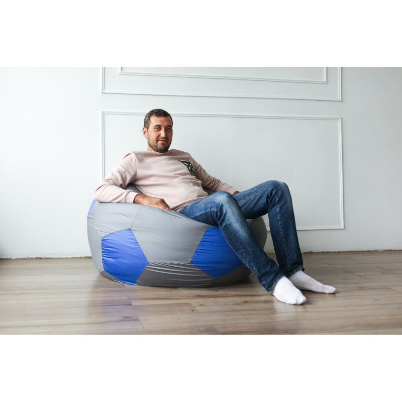 Кресло Мяч Серо-Синий Оксфорд (Классический)