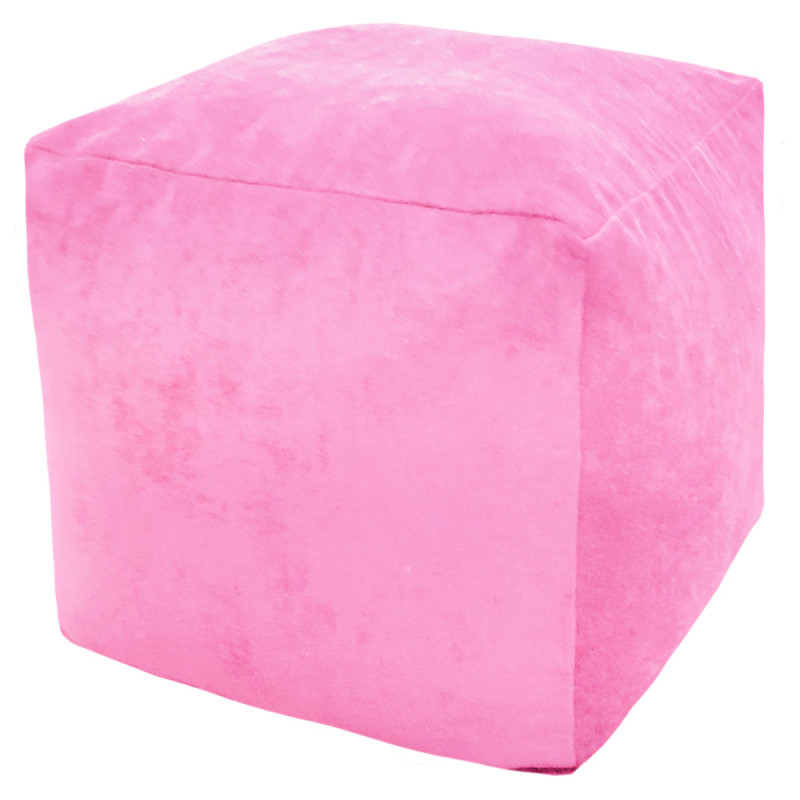 Пуфик Куб Розовый Микровельвет (Классический+PushUp)