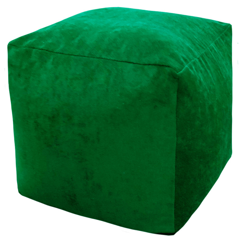 Пуфик Куб Зеленый Микровельвет (Классический)