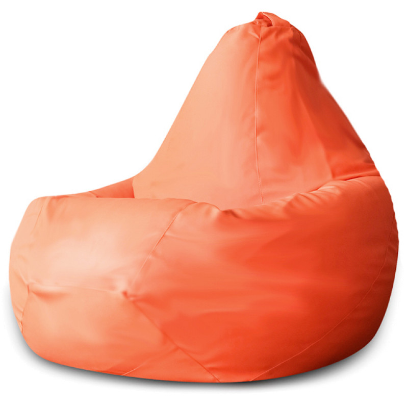 Кресло Мешок Груша Оранжевая ЭкоКожа (2XL, Классический)