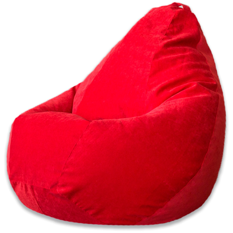 Кресло Мешок Груша Красный Микровельвет (L, Классический)