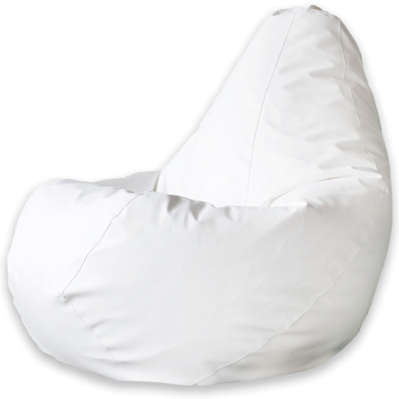 Кресло Мешок Груша Белая ЭкоКожа (XL, Классический)