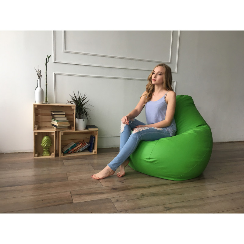 Кресло Мешок Груша Зеленая ЭкоКожа (3XL, Классический)