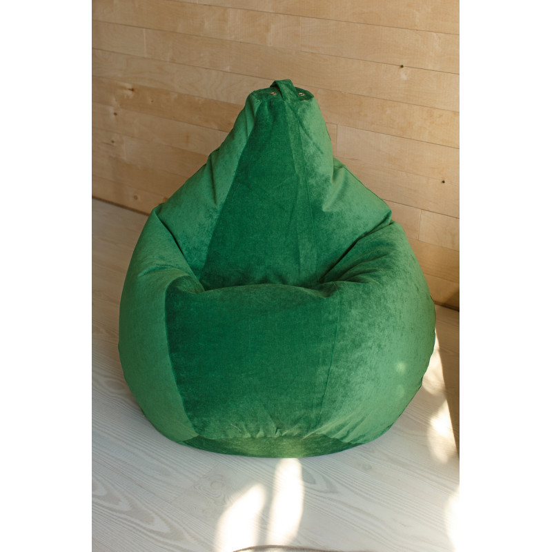 Кресло Мешок Груша Зеленый Микровельвет  (XL, Классический)