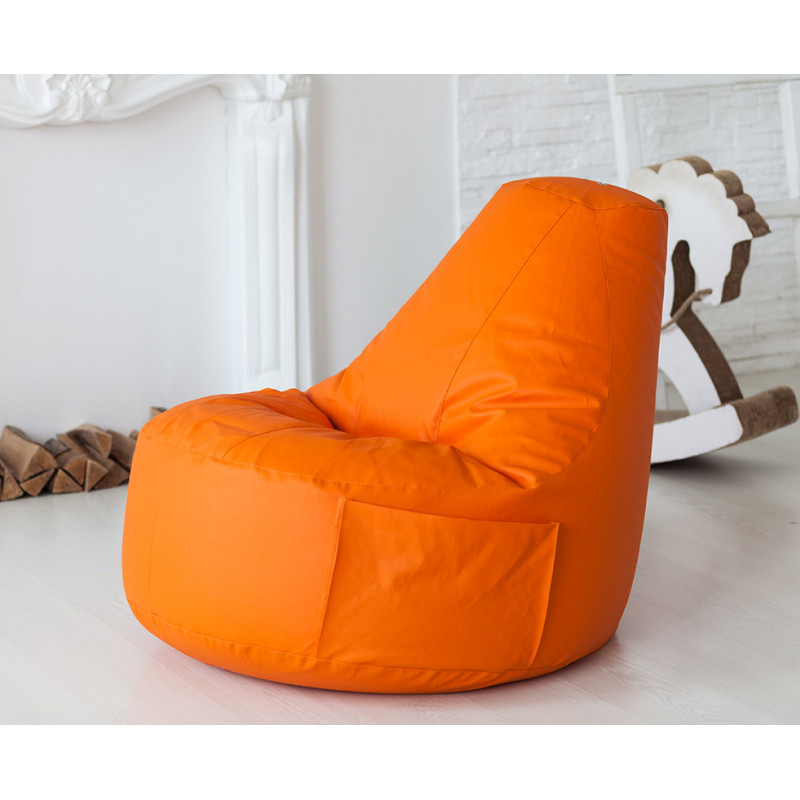 Кресло Комфорт Оранжевое ЭкоКожа (Классический)